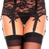 Music Legs Lingerie High Waist Floral Lace Garterbelt
