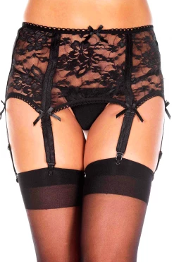 Music Legs Lingerie High Waist Floral Lace Garterbelt