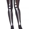 Leg Avenue Black Skeleton Print Pantyhose