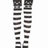 Leg Avenue Fancy Cat Striped Opaque Pantyhose Hosiery
