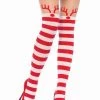 Leg Avenue Hosiery Reindeer Red And White Stripe Pantyhose 2 Leg Avenue Hosiery Reindeer Red And White Stripe Pantyhose