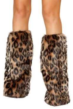 J Valentine Leopard Fur Leg Warmers