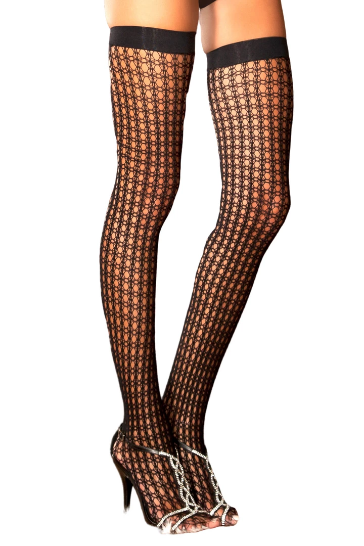 Rene Rofe Hosiery Quarter Crochet Net Thigh High 3 Rene Rofe Hosiery Quarter Crochet Net Thigh High