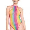 Leg Avenue Rainbow Stripes Fishnet Bodysuit 1 Leg Avenue Rainbow Stripes Fishnet Bodysuit