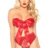 Leg Avenue Be Mine Satin Bow Bra & Panty Set Lingerie