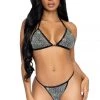 Leg Avenue 2PC Phoenix Black Rhinestone Bikini Set