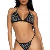 Leg Avenue 2PC Domino Black Rhinestone Bikini Set 2 Leg Avenue 2PC Domino Black Rhinestone Bikini Set