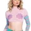 Leg Avenue Ravewear Lavender Mermaid Mesh Crop Top