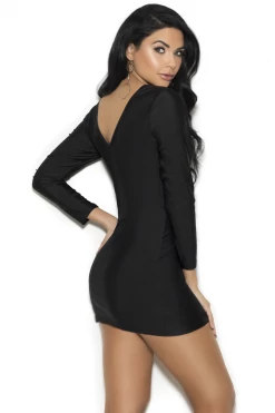 Elegant Moments Lingerie Lace-Up Lycra Mini Dress