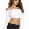 Dreamgirl Dancewear White Pretty Peasant Crop Top