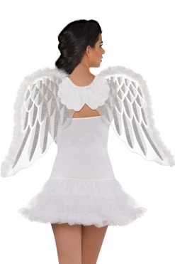 AMSCAN Costumes White Marabou Angel Wings