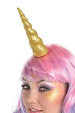 AMSCAN Costumes Gold Glitter Unicorn Horn Costume Accessory 7 AMSCAN Costumes Gold Glitter Unicorn Horn Costume Accessory