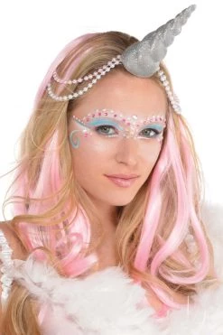 AMSCAN Costumes Silver Glitter Unicorn Horn Costume Accessory