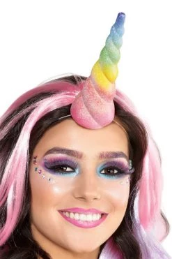 AMSCAN Rainbow Sparkle Unicorn Horn Costume Accessory Rainbow Clothing