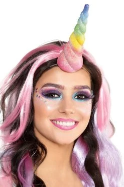 AMSCAN Rainbow Sparkle Unicorn Horn Costume Accessory Rainbow Clothing