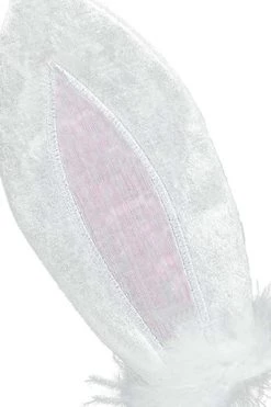 AMSCAN White Velvet Bunny Ears Headband Costumes