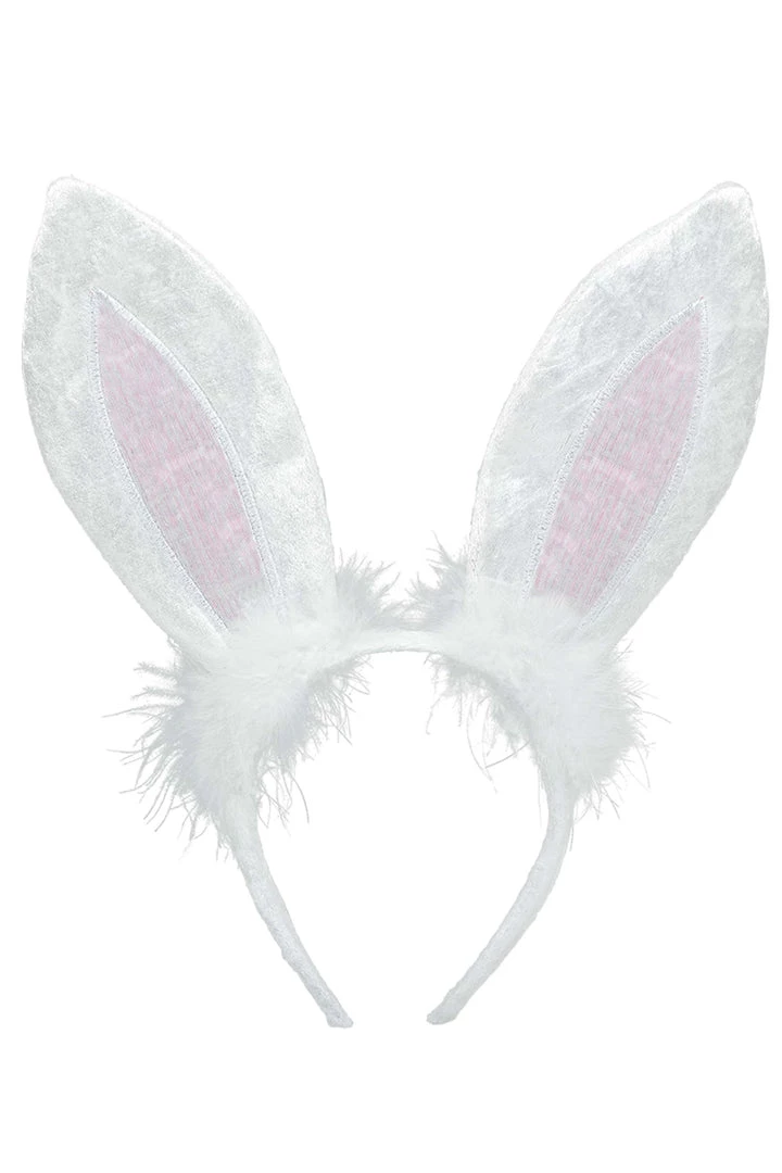 AMSCAN White Velvet Bunny Ears Headband Costumes 3 AMSCAN White Velvet Bunny Ears Headband Costumes