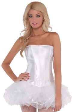 AMSCAN White Satin Costume Corset Costumes