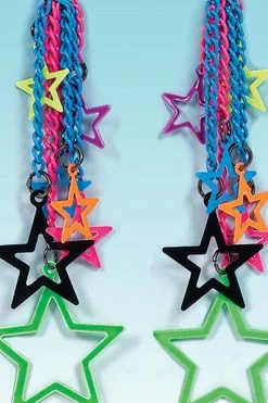 AMSCAN Colorful Star Dangle Earrings Costumes