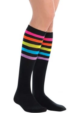 AMSCAN Rainbow Clothing Electric Party Rainbow Knee High Socks
