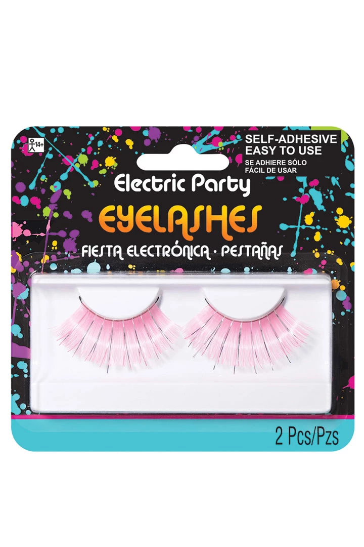 AMSCAN Glow In The Dark & Neon Electric Neon Pink & Silver Lashes 3 AMSCAN Glow In The Dark & Neon Electric Neon Pink & Silver Lashes