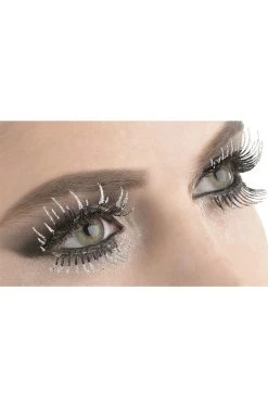 AMSCAN Silver Glitter False Eyelashes Set