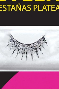 AMSCAN Silver Glitter Synthetic Lashes