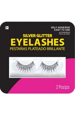 AMSCAN Silver Glitter Synthetic Lashes