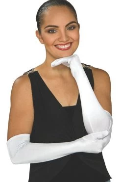Rubies White Satin Opera Gloves Costumes