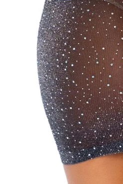 Leg Avenue Shimmer Sheer Rhinestone Tube Dress