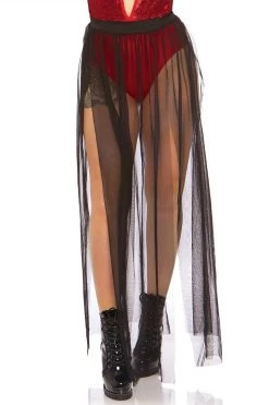 Leg Avenue Ravewear Multi Slit Black Skirt