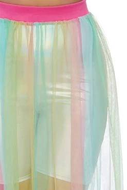Leg Avenue Rainbow Clothing Multi Slit Rainbow Skirt 8 Leg Avenue Rainbow Clothing Multi Slit Rainbow Skirt