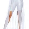 Leg Avenue White Slit Mesh Skirt Ravewear