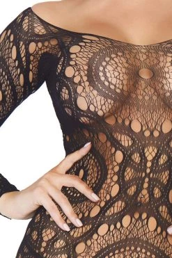 Leg Avenue Black Crochet Mini Dress