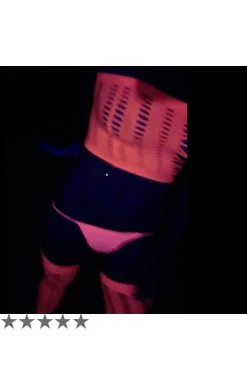 Elegant Moments Neon Pink Top G-String And Stockings