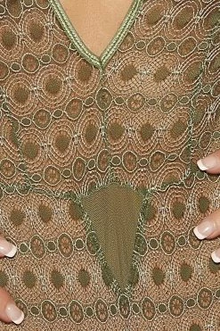 Popsi Enchanted Forest Plunging Neckline Teddy Lingerie