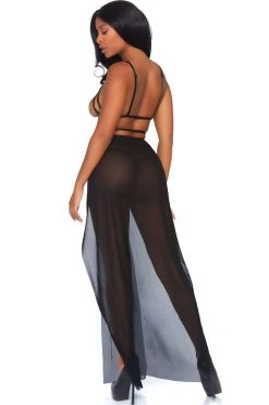 Leg Avenue Lingerie Cage Strap Open Bodice Maxi Dress