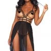 Leg Avenue Lingerie Cage Strap Open Bodice Maxi Dress