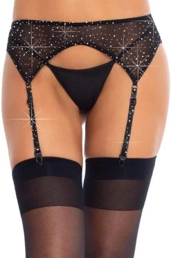 Leg Avenue Lingerie Rhinestone Garter Belt