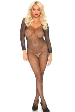 Leg Avenue Long Sleeve Body Stocking With Crystals Bodystocking Lingerie 13 Leg Avenue Long Sleeve Body Stocking With Crystals Bodystocking Lingerie