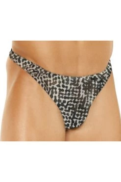 Elegant Moments Men's Snake Lycra Thong Male Thongs