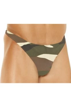Elegant Moments Men's Camo Lycra Thong