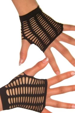 BL Brands Ravewear Black Fingerless Gloves