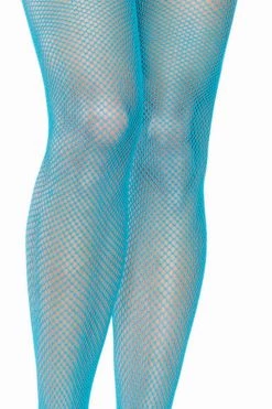 Leg Avenue Neon Blue Fishnet Thigh High Stockings