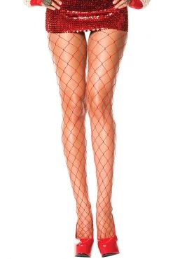 Music Legs Red Diamond Net Fishnet Pantyhose