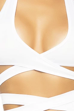 Mapale White Wrap Around Top Dancewear