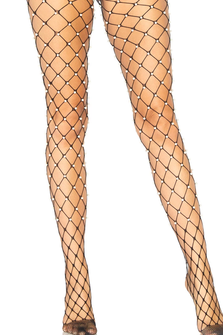 Leg Avenue Faux Pearl Fishnet Pantyhose 4 Leg Avenue Faux Pearl Fishnet Pantyhose