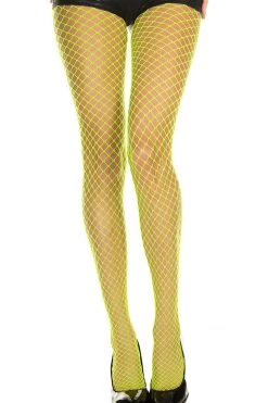 Music Legs Glow In The Dark & Neon Neon Green Fishnet Pantyhose