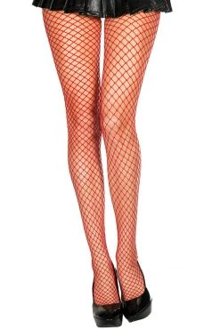 Music Legs Red Fishnet Pantyhose Ravewear