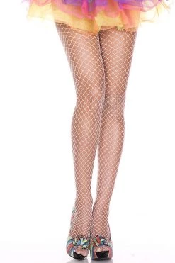 Music Legs Ravewear White Fishnet Pantyhose